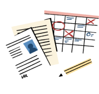 Illustration einer blonden Frau (Nora), die in die Lernstube geht